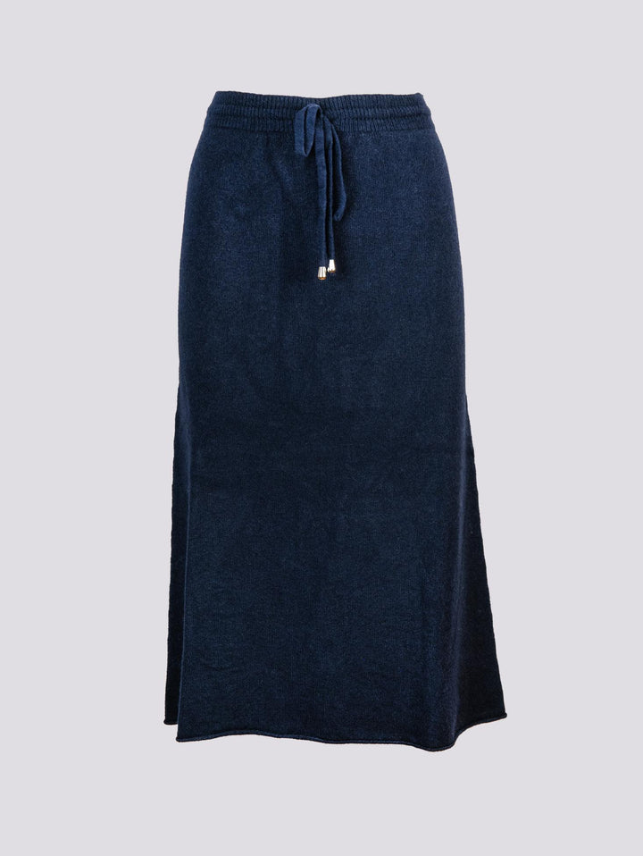 GONNA MIDI IN MAGLIA CON ELASTICO E COULISSE BLU 0270/116 0115 BIMOR 