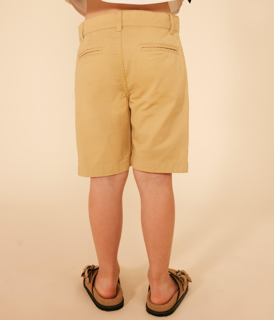 BERMUDA BAMBINO IN TELA BEIGE DI COTONE