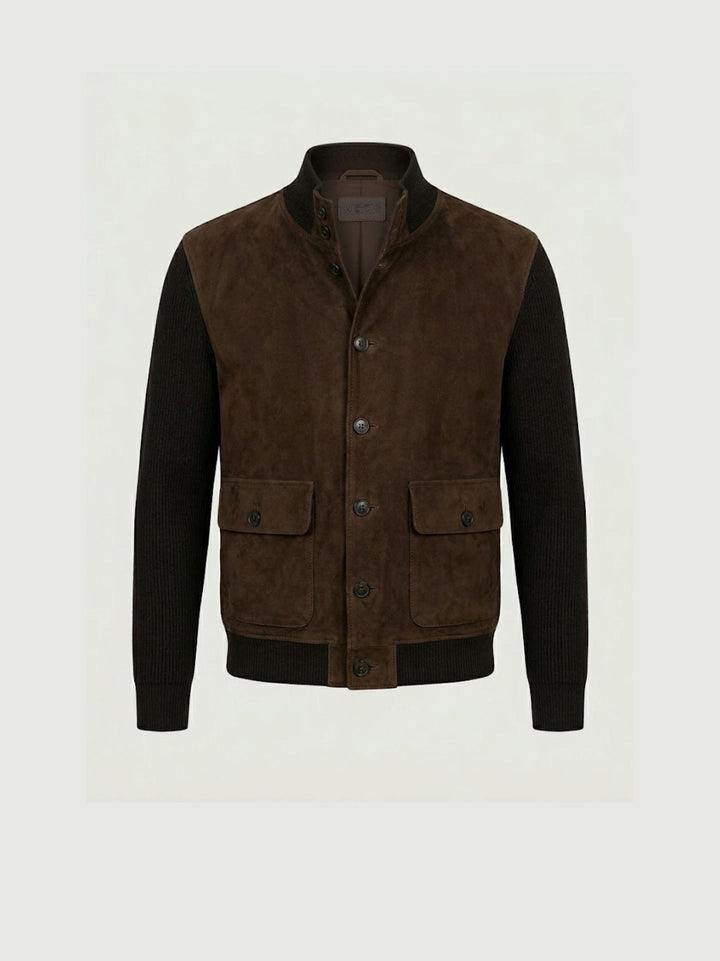 Giacca Riverside Knit in camoscio e maglia testa di moro RIVERSIDE 664 JACK LEATHER 