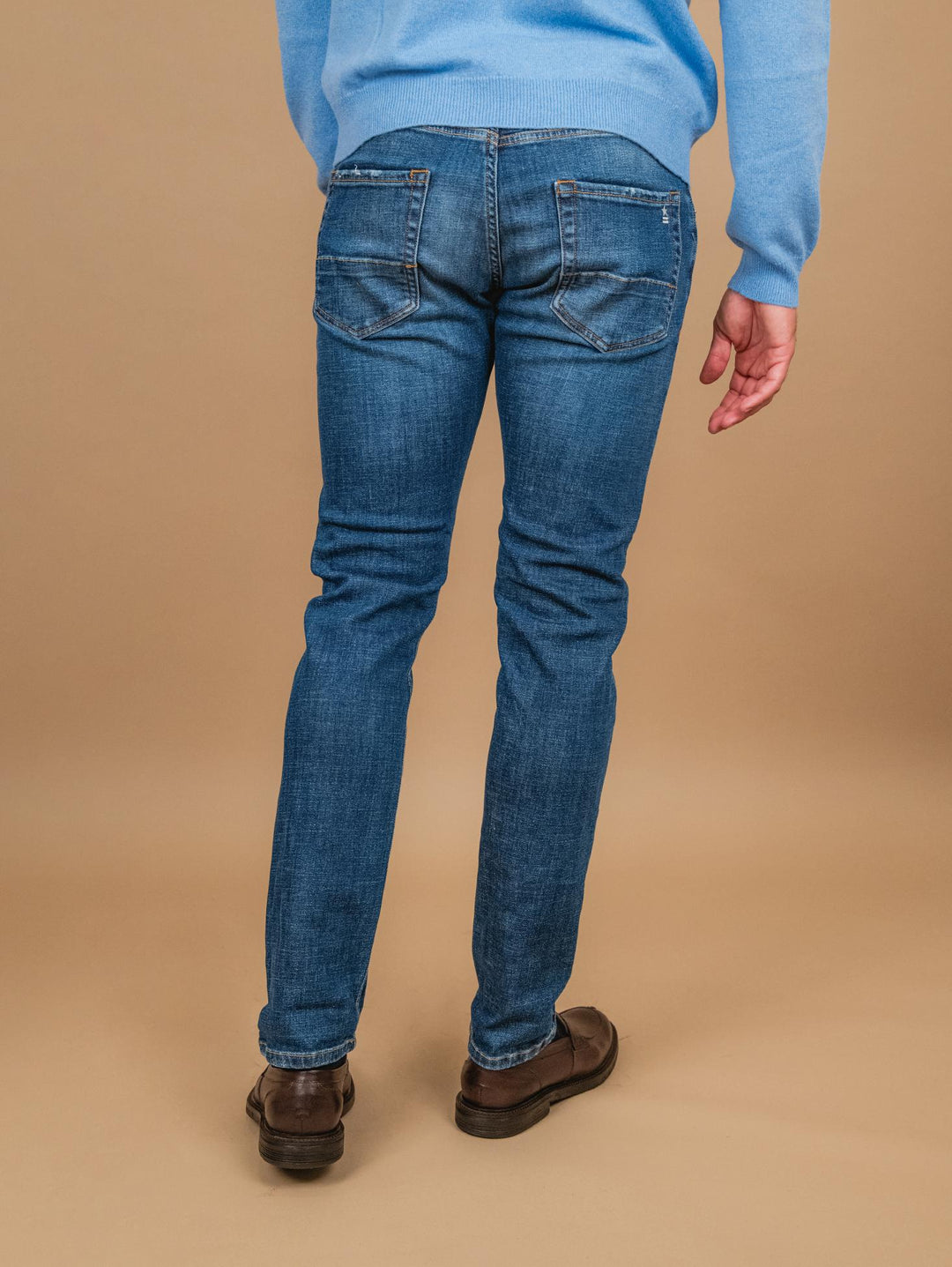 JEANS 5 TASCHE IN DENIM SCURO REGULAR SLIM FIT BARNEY REGULAR B2 UNIFORM 