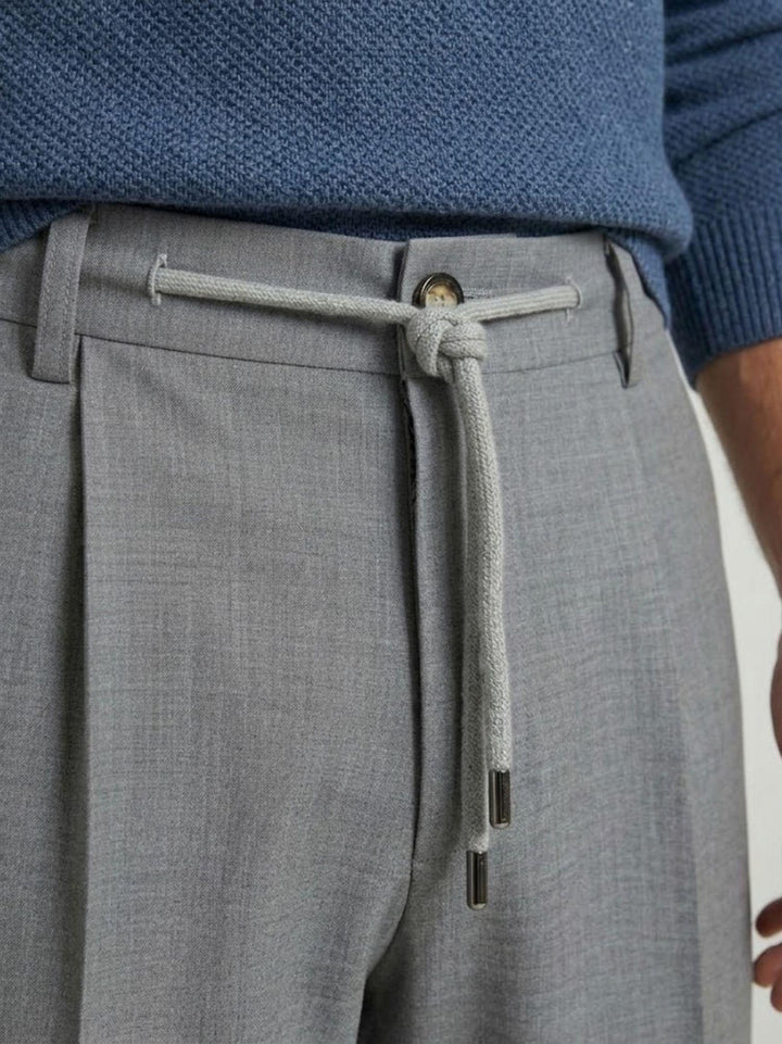 Pantalone fresco lana con coulisse grigio 01PL0204M 9002 ANDREA MORANDO 
