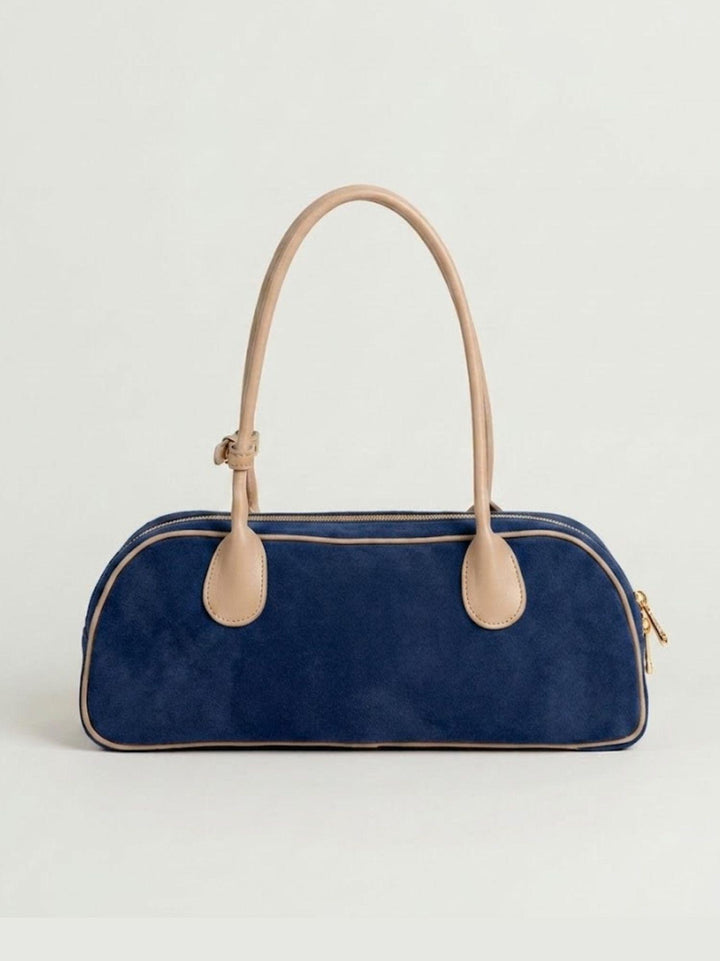 Borsa a spalla Doxie in pelle scamosciata blu DOXIE BLU BIMOR 