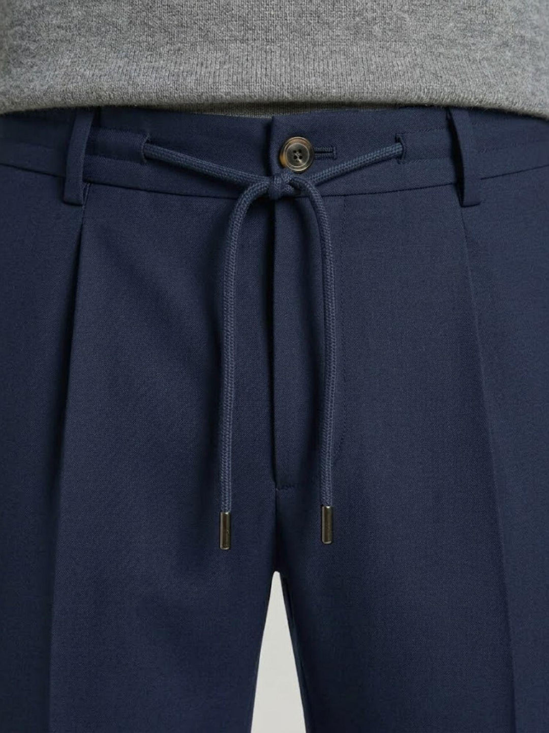 Pantalone  tela paracadute con coulisse in cotone navy CO0073M 7000 ANDREA MORANDO 