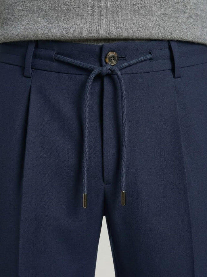 Pantalone  tela paracadute con coulisse in cotone navy CO0073M 7000 ANDREA MORANDO 