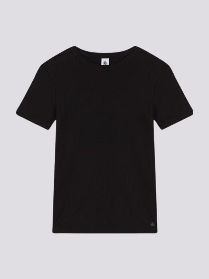 T-SHIRT ICONICA A MANICHE CORTE A COSTE TINTA UNITA DONNA A0AKE 01 PETIT BATEAU 
