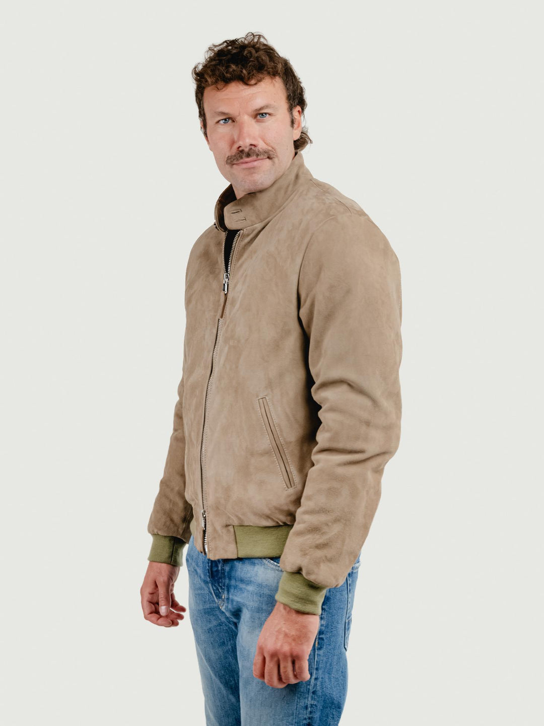 GIACCA ELVIS IN CAMOSCIO TORTORA ELVIS 11 JACK LEATHER 