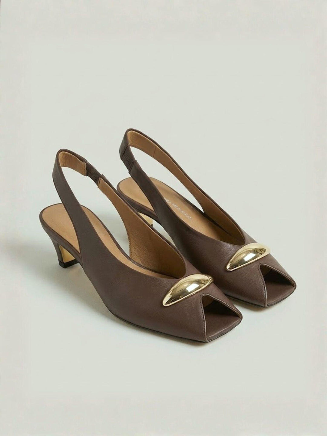 Spuntata slingback in pelle nappa testa moro R412 T.MORO ANDREA MORANDO 