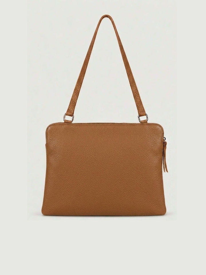 Borsa a spalla Luna in pelle martellata cuoio LUNA CUOIO BIMOR 