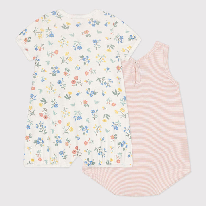 SET DI 2 TUTINE CORTE BEBÈ IN COTONE A09LF 00 PETIT BATEAU 