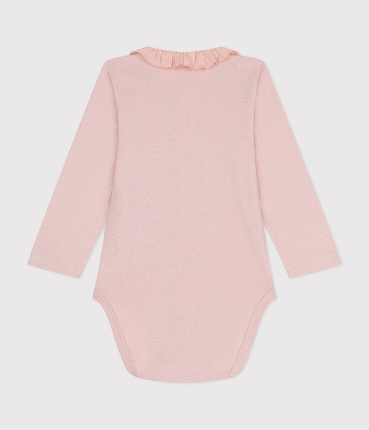 Body a manica lunga con colletto rosa A0B71 02 PETIT BATEAU 