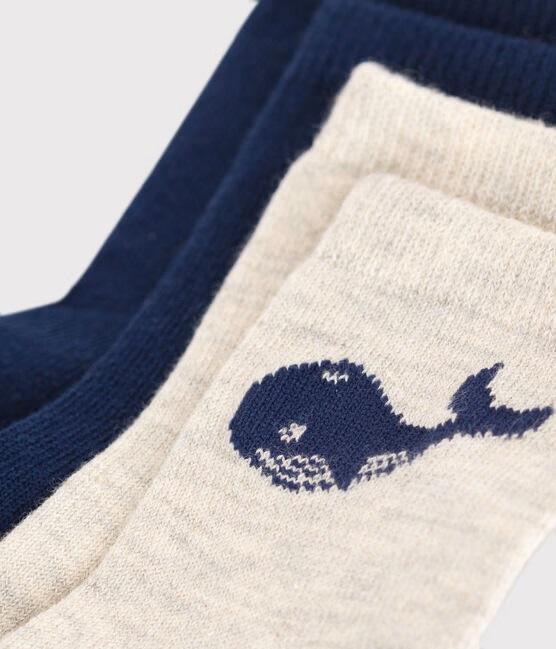 2 paia di calzini bebè in cotone con stampa balena A0AZP 01 PETIT BATEAU 
