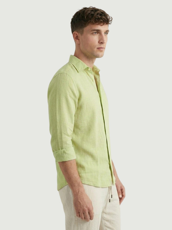 camicia in lino verde lime 9432900 407 ANDREA MORANDO 