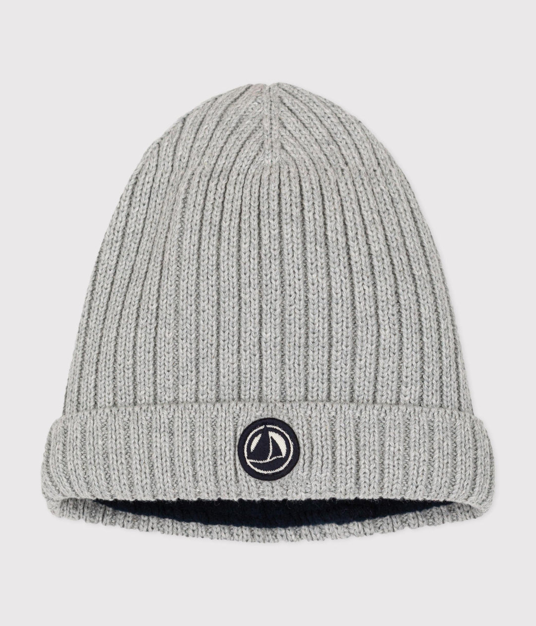 Berretto bebè in maglia grigio foderato in pile A0AUE 05 PETIT BATEAU 