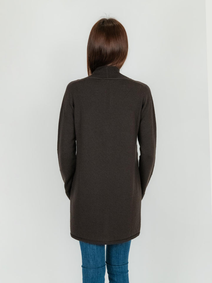 CARDIGAN LUNGO marrone in lana vergine 245C8100 069 ANDREA MORANDO 