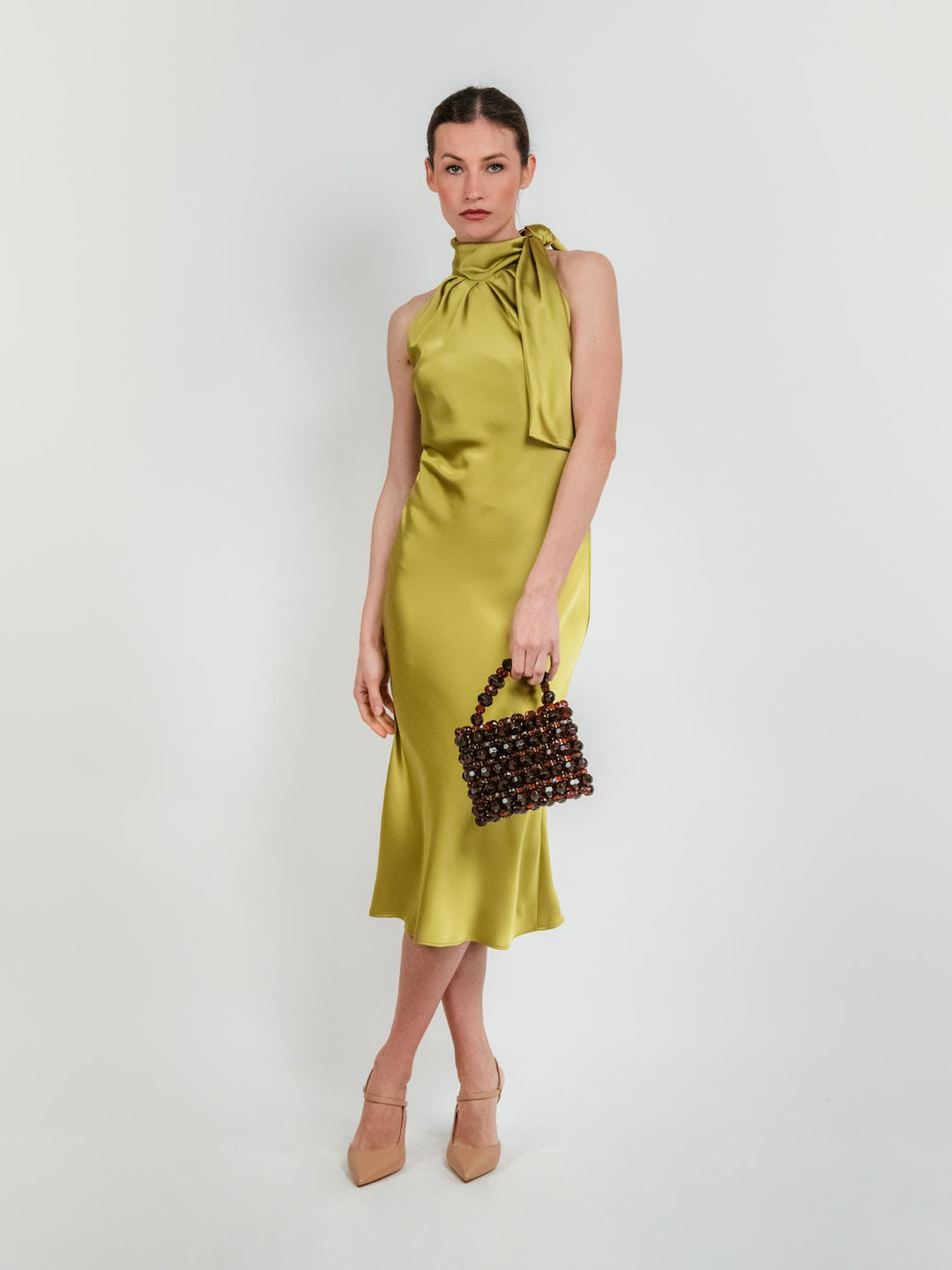 ABITO HALTER COLOR PISTACCHIO