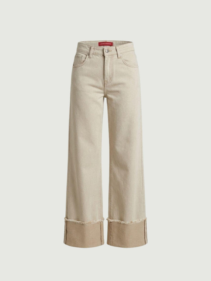 Pantalone a palazzo in denim beige 81144ARR NATURALE ANDREA MORANDO 