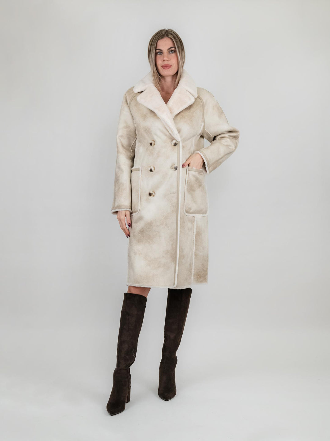 ECOMONTONE REVERSIBILE BEIGE E PANNA B345CAMO 03 ANDREA MORANDO 