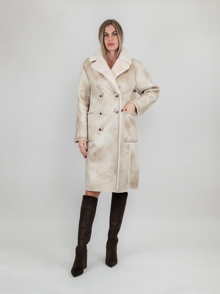 ECOMONTONE REVERSIBILE BEIGE E PANNA B345CAMO 03 ANDREA MORANDO 