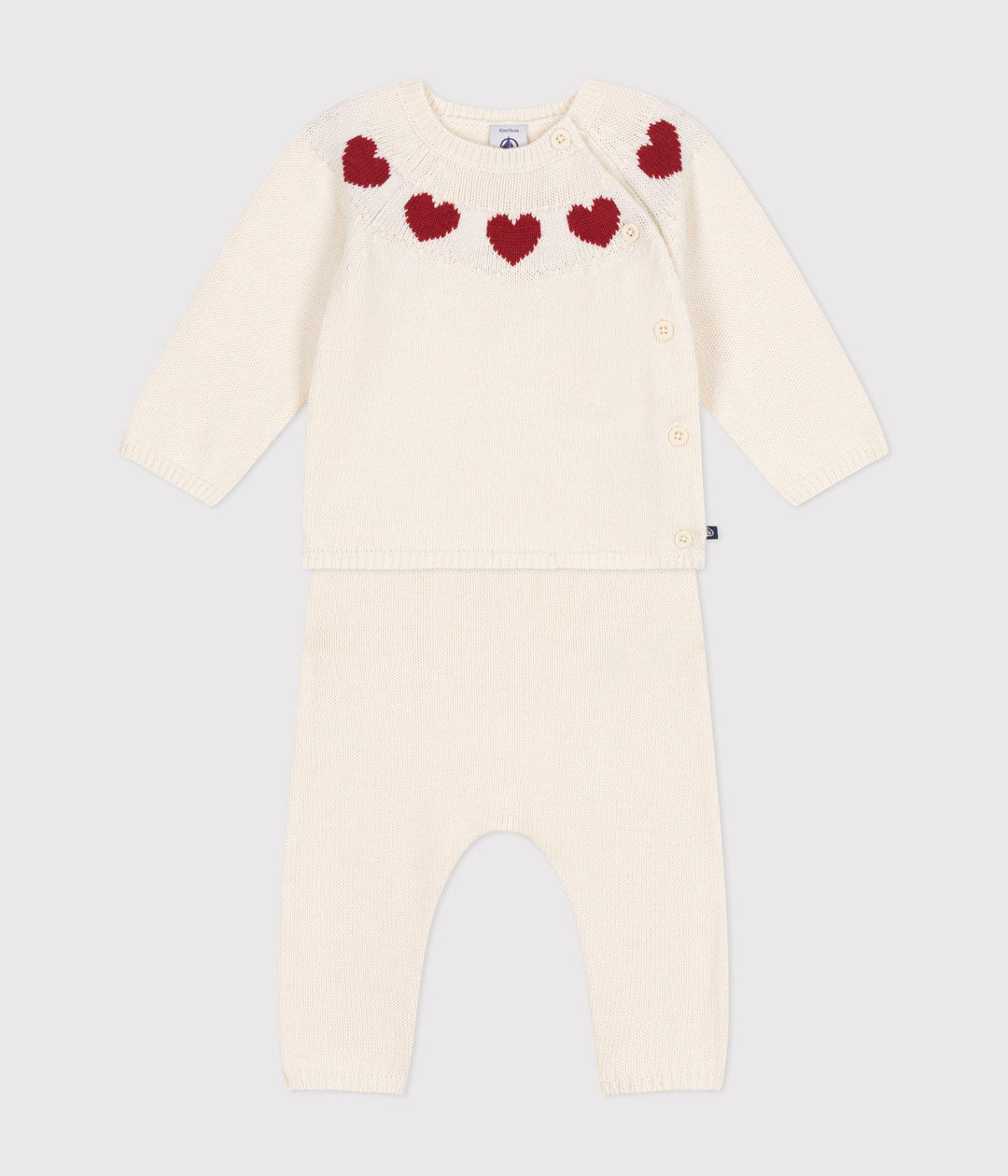 Set di 2 pezzi in maglia con cuori A0AXZ 01 PETIT BATEAU 