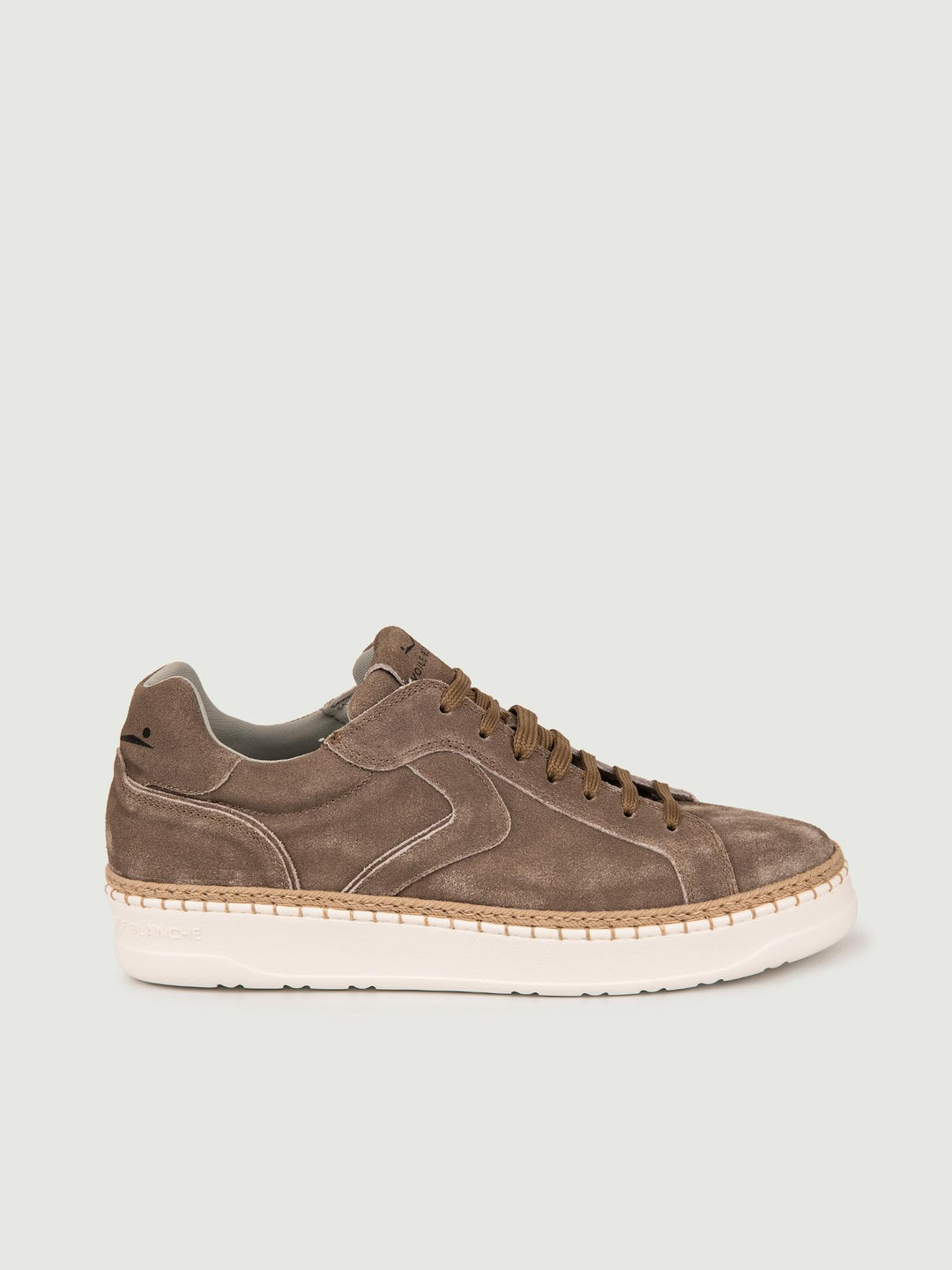 SNEAKER IN PELLE SCAMOSCIATA TAUPE CON INSERTO IN CORDA 2017684 03 VOILE BLANCHE 