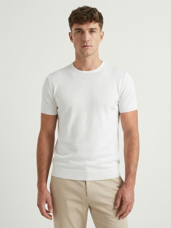 T-shirt in maglina di cotone bianca VITTI BIANCO ANDREA MORANDO 