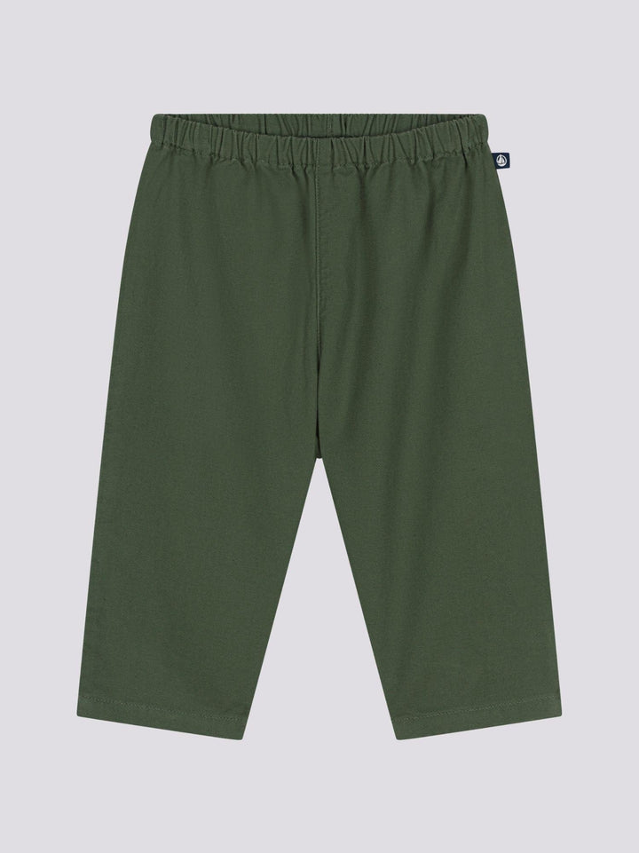 PANTALONE VERDE IN COTONE/LINO BEBÈ A09O8 03 PETIT BATEAU 