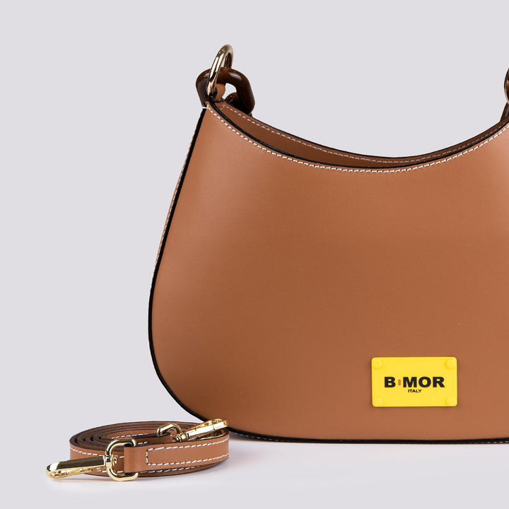 Borsa in pelle cuoio con tracolla in osso Curvy CURVY CUOIO BIMOR 