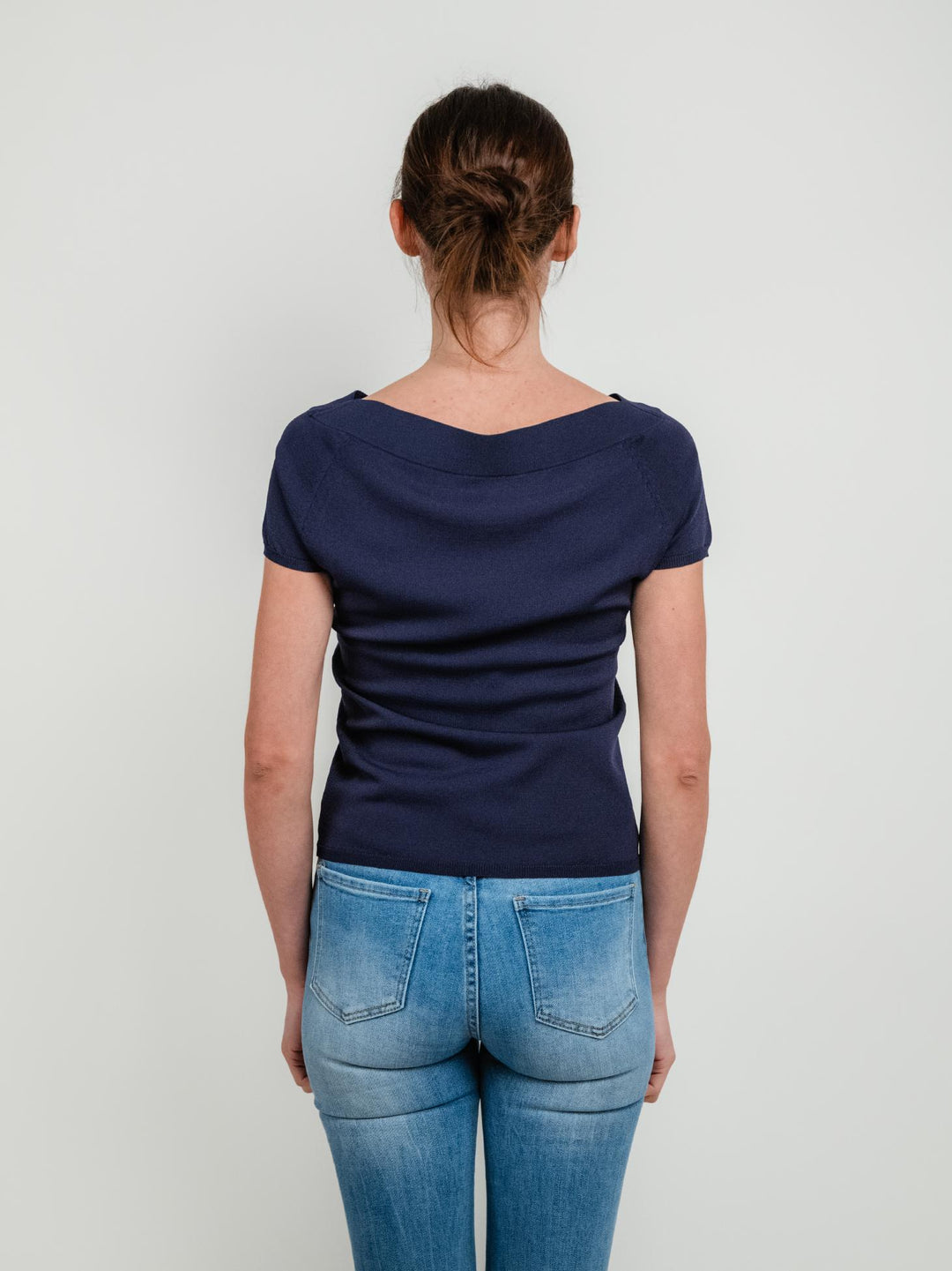 T-shirt scollo a barca BLU NAVY
