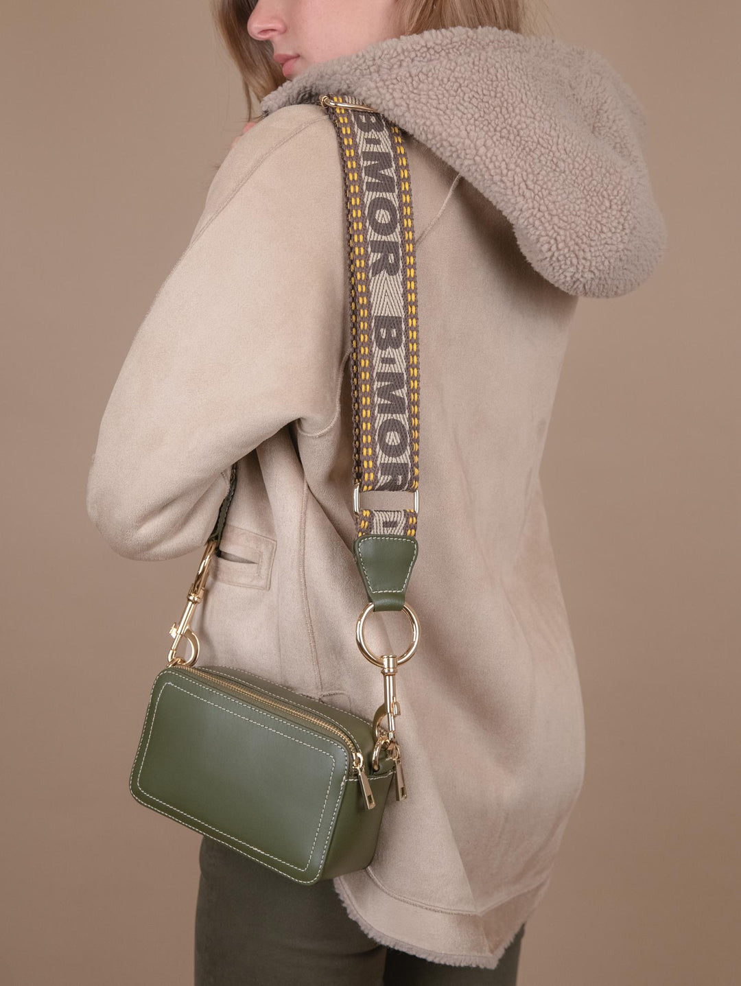 BORSA A TRACOLLA  YOURS IN PELLE VERDE MILITARE YOURS VERDE MILITARE BIMOR 