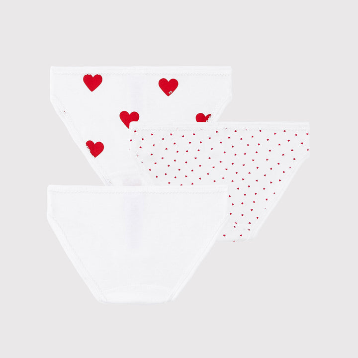CONFEZIONE DA 3 SLIP MOTIVO CUORE A00FP 00 PETIT BATEAU 
