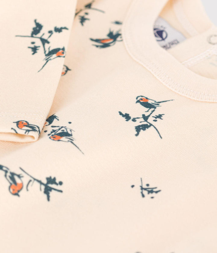 MAGLIA A MANICHE LUNGHE IN JERSEY STAMPATO A08FN 01 PETIT BATEAU 
