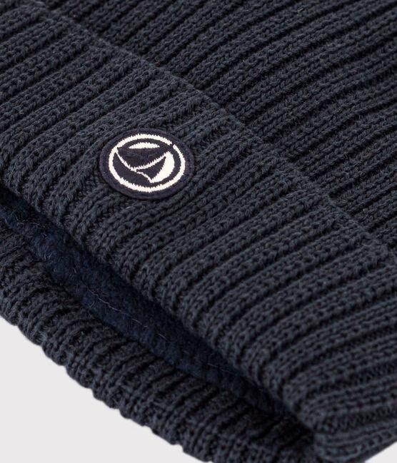 Cappello in maglia foderata in pile blu A0B0A 01 PETIT BATEAU 