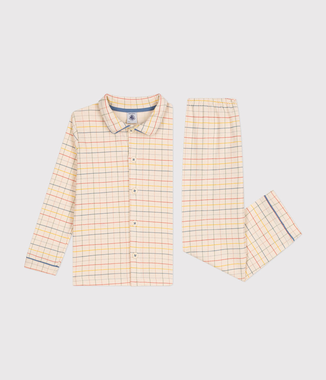 Pigiama a quadri multicolor in cotone con stampa a quadri bambino A0BT2 01 PETIT BATEAU 