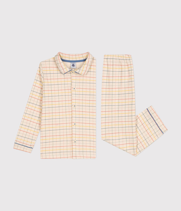 Pigiama a quadri multicolor in cotone con stampa a quadri bambino A0BT2 01 PETIT BATEAU 