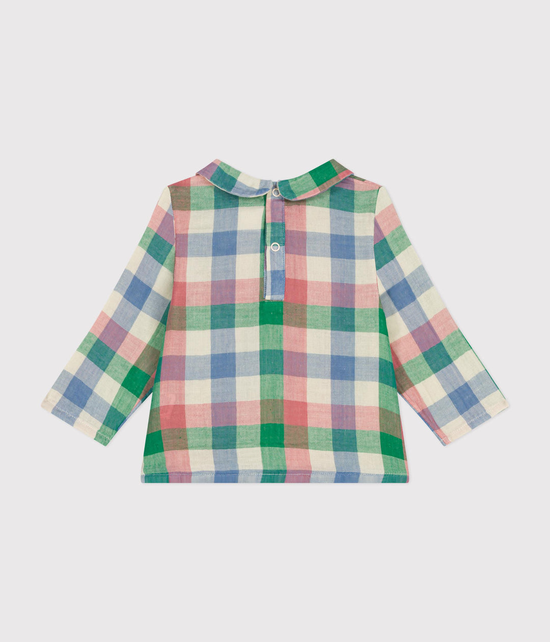 Blusa in garza di cotone quadri A0AZ5 01 PETIT BATEAU 