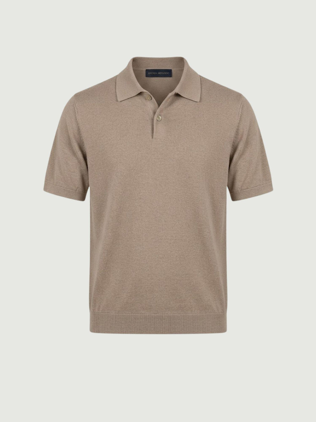 Polo in cotone extrafine nocciola 5048126 672 ANDREA MORANDO 