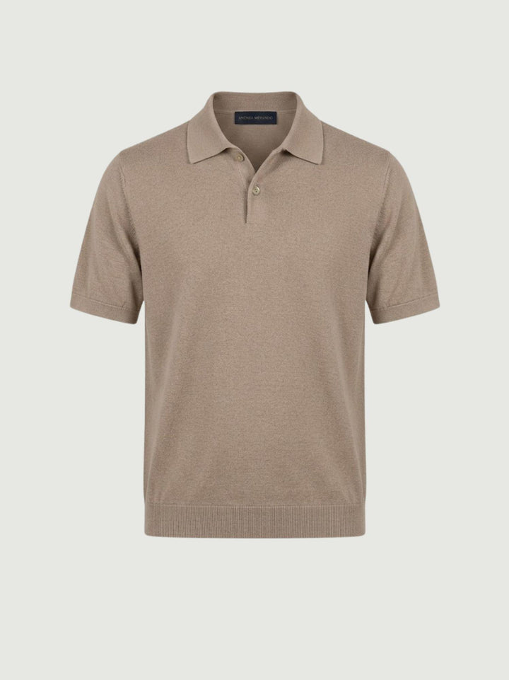Polo in cotone extrafine nocciola 5048126 672 ANDREA MORANDO 