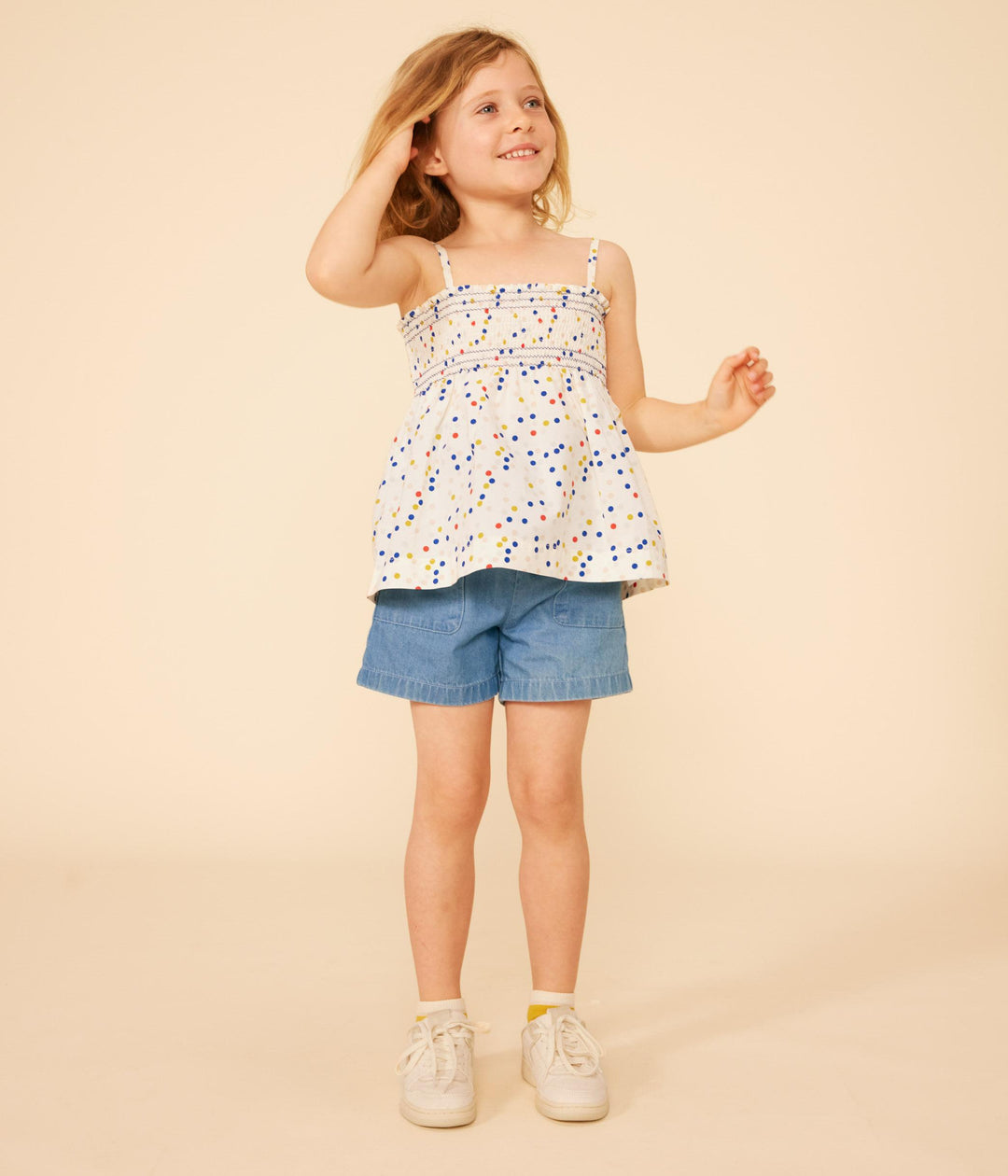 BLUSA SENZA MANICHE IN COTONE BAMBINA