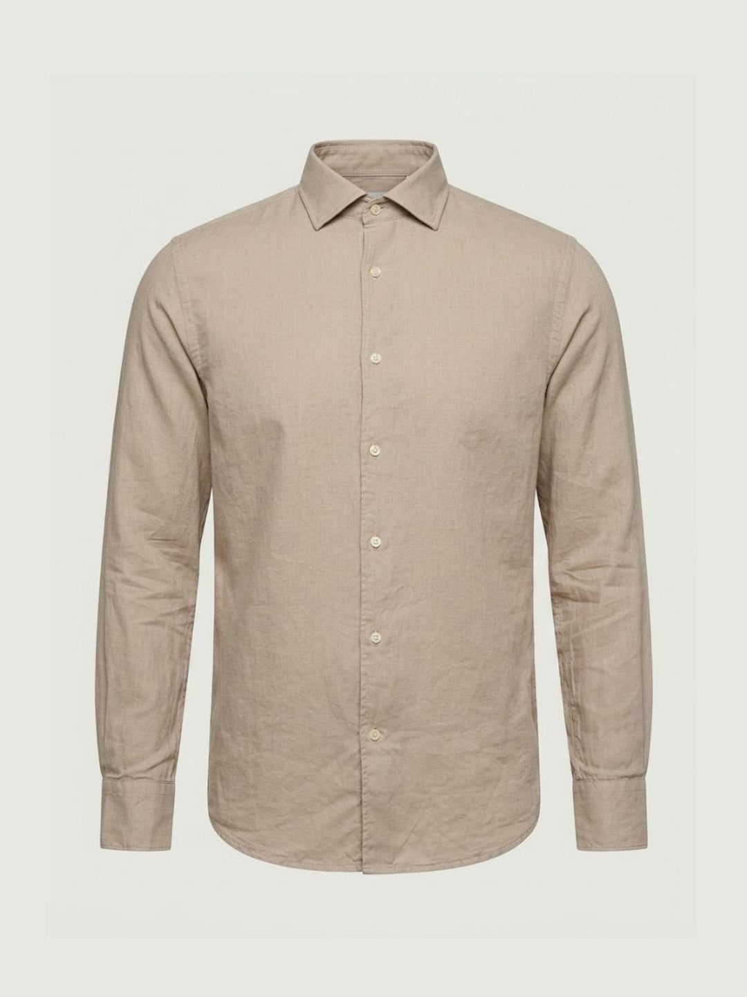 Camicia in mussola di cotone beige LEON 02 DEPERLU 