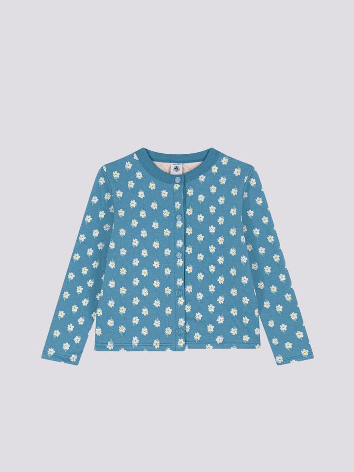 CARDIGAN IN TUBIQUE TRAPUNTATO BAMBINA A084Z 02 PETIT BATEAU 
