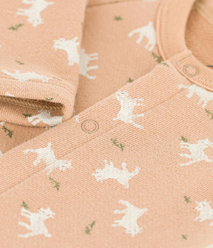 TUTINA LUNGA IN TESSUTO FELPATO PER BEBÈ A087F 01 PETIT BATEAU 