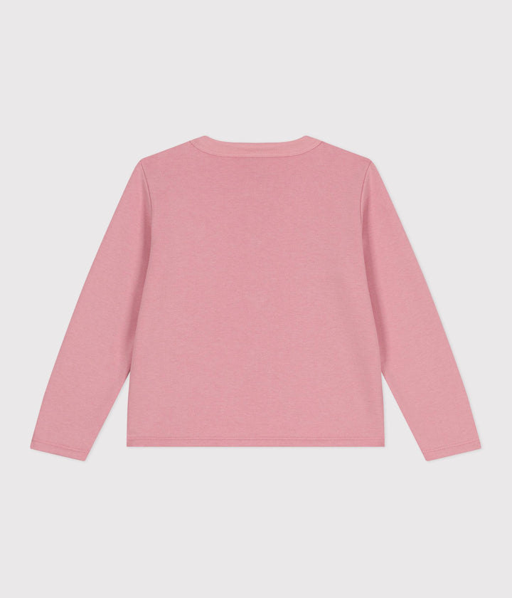 Cardigan in tessuto felpato rosa bambina A0D6E 01 PETIT BATEAU 