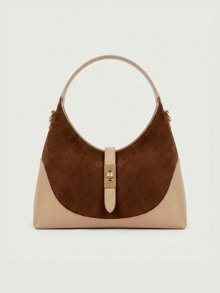 Borsa a spalla Elly in pelle scamosciata testa di moro ELLY TMORO BIMOR 