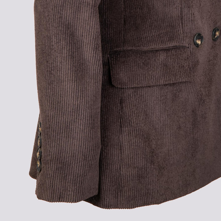 BLAZER DOPPIOPETTO IN VELLUTO A COSTINE CAFFè 3570/4038 CAFFE ANDREA MORANDO 
