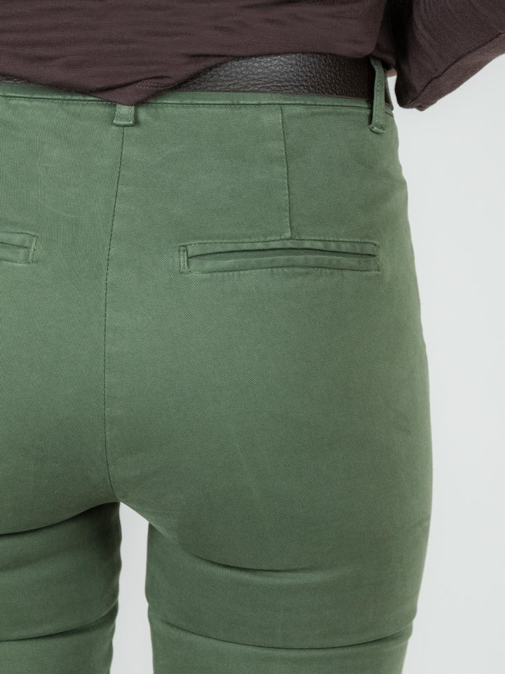 PANTALONE A TROMBETTA in cotone color verde salvia 824JA SALVIA ANDREA MORANDO 