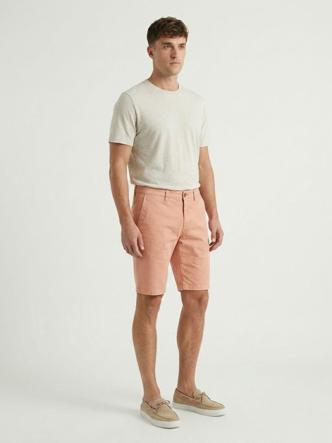 Bermuda in cotone piquet rosa salmone BU26S29BEPA1576PIQUET 676 ANDREA MORANDO 