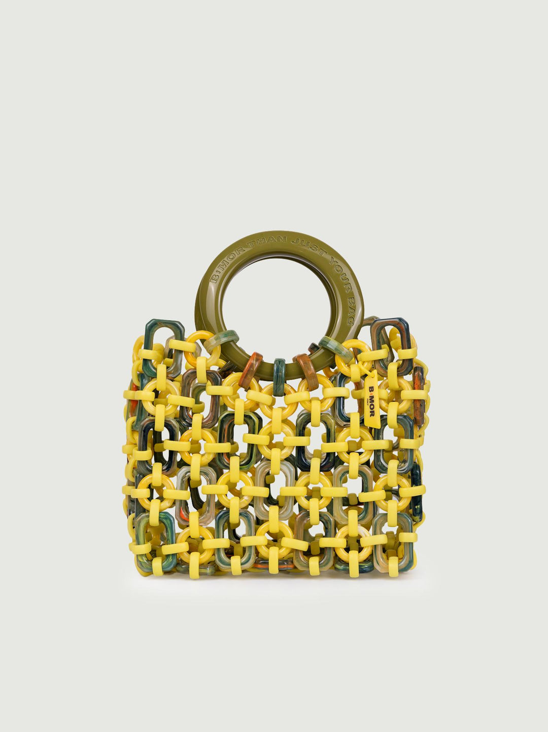 BORSA CON MANICI DOLL IN RESINA MULTICOLOR LIME