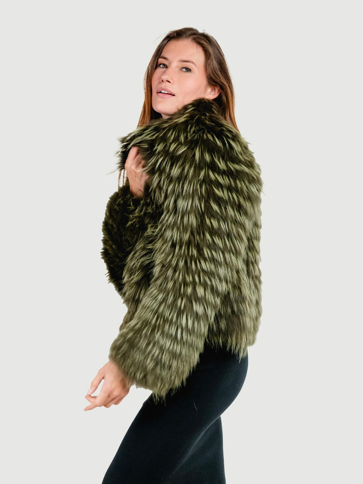 PELLICCIA CORTA VERDE MIBA ALBINO MILITARE FLO & CLO 