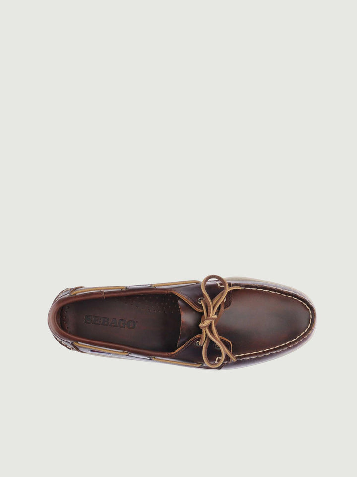 Mocassino da barca Dockside Portland Waxed in Pelle Marrone
