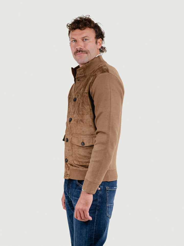 GIACCA IN MAGLIA E ALCANTARA CAMMELLO 4057225 604 ANDREA MORANDO 